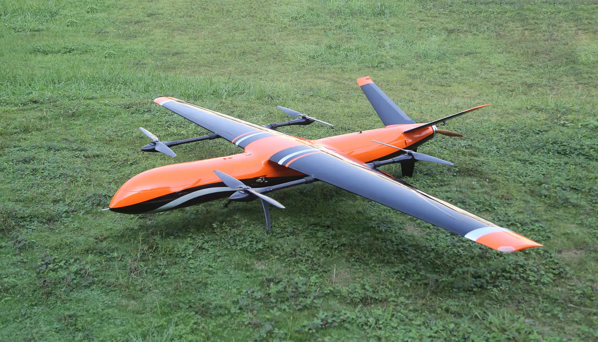 Orange VTOL model plane